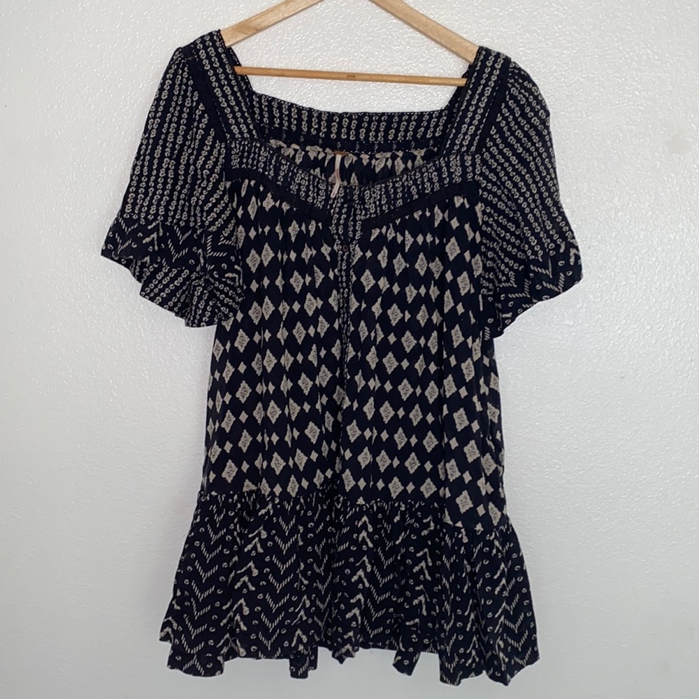 Free People // black cotton mini dress with pockets